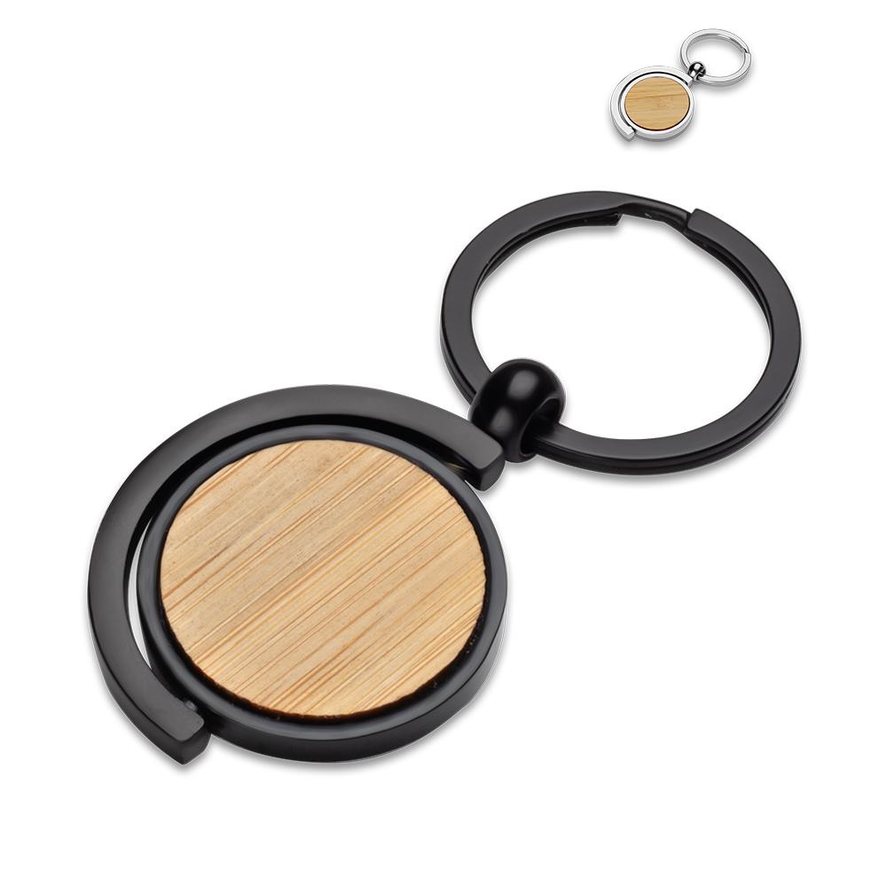 Chaveiro Metal/Bambu Giratório — imagem 1