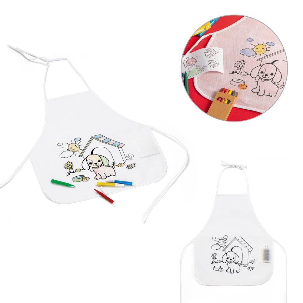 Avental Infantil Personalizado de Colorir com Giz de Cera — imagem 1