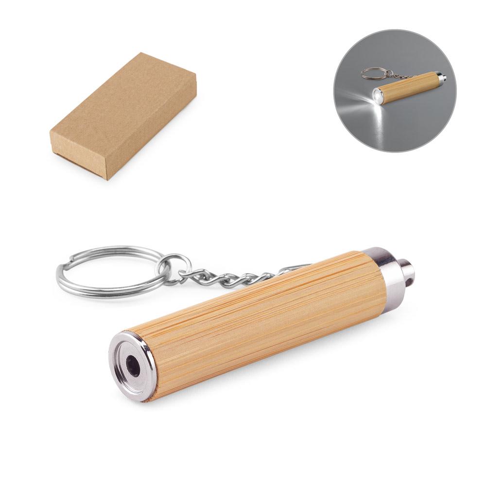 Chaveiro Bambu/ABS Lanterna LED — imagem 1