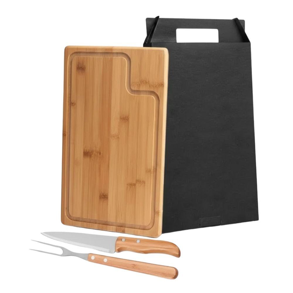 Kit Churrasco Bambu/Inox 3 Peças — imagem 1