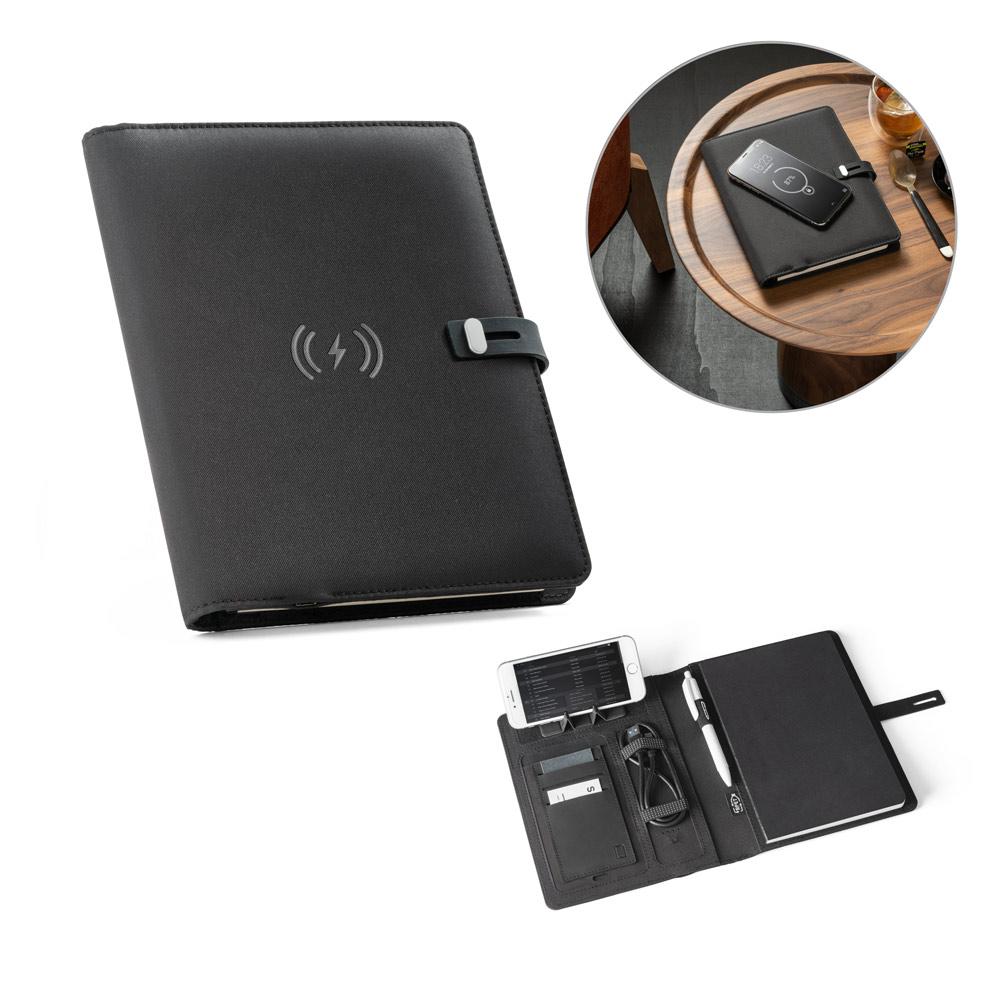 Kit Escritório Pasta A5 c/ Carregador Wireless + Bloco — imagem 1