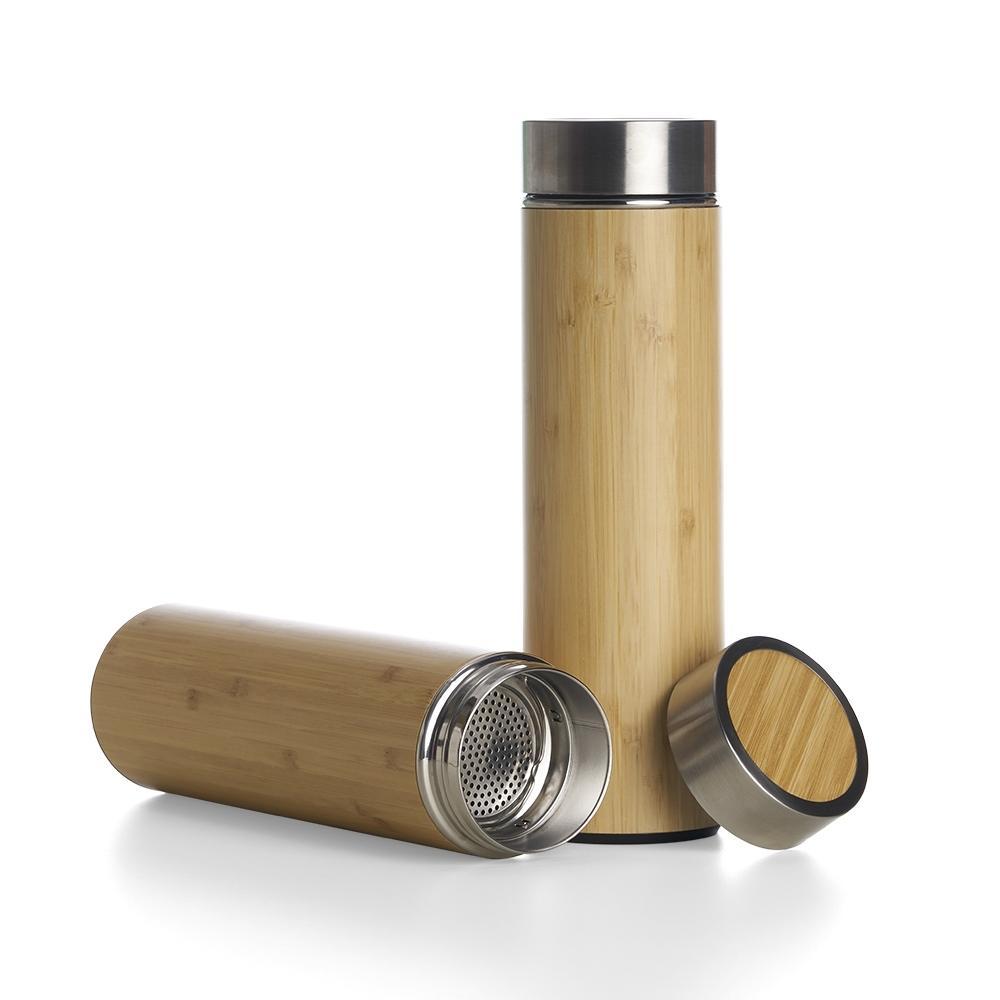 Garrafa Térmica Inox Bambu 500ml — imagem 1