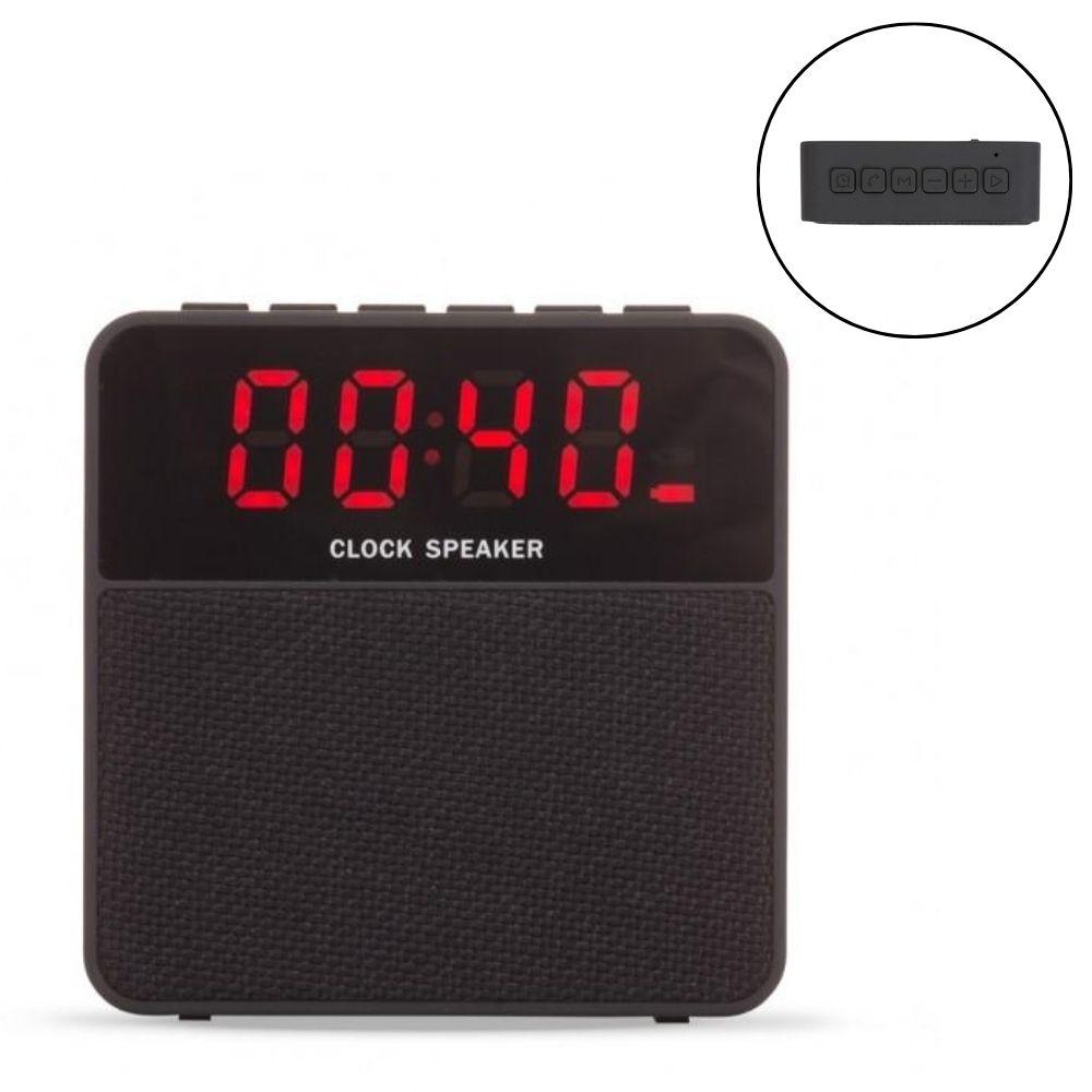 Caixa de Som Portátil Bluetooth e Relógio — imagem 1