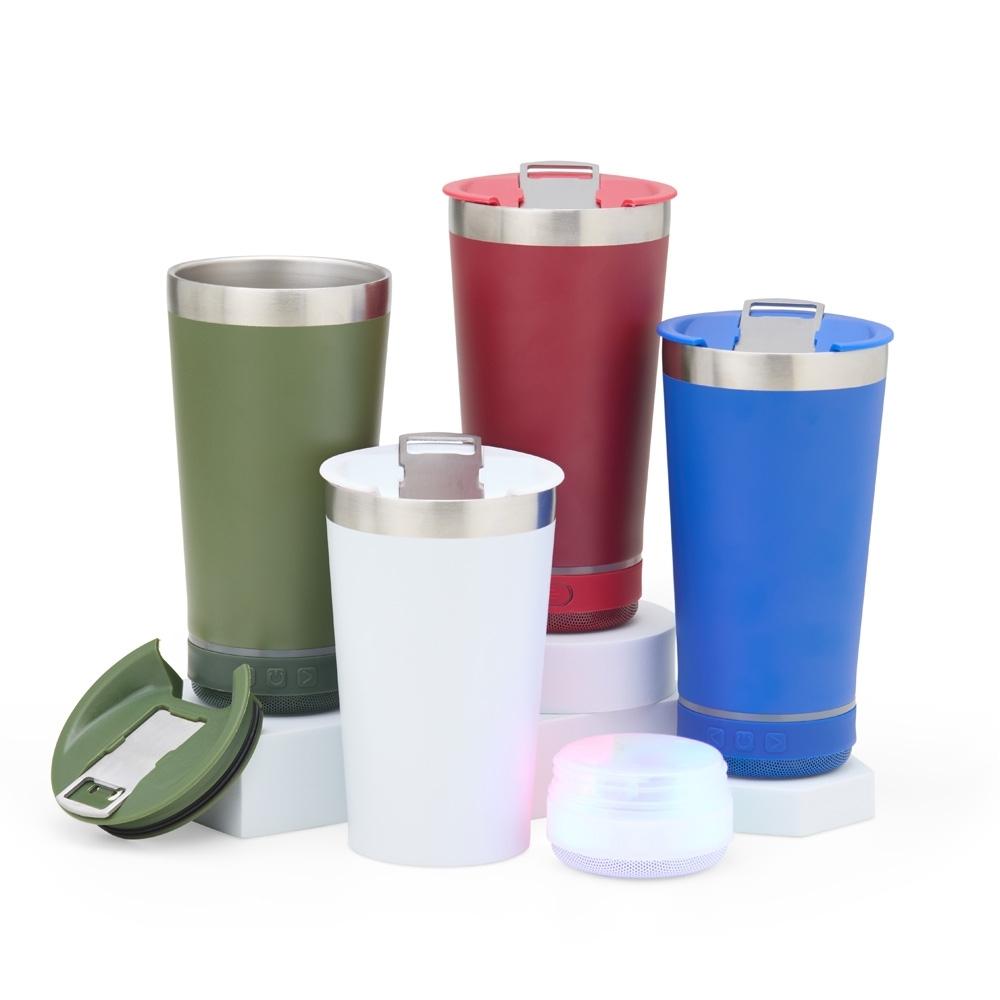 Copo Térmico Inox 400ml com Caixa de Som Bluetooth — imagem 1