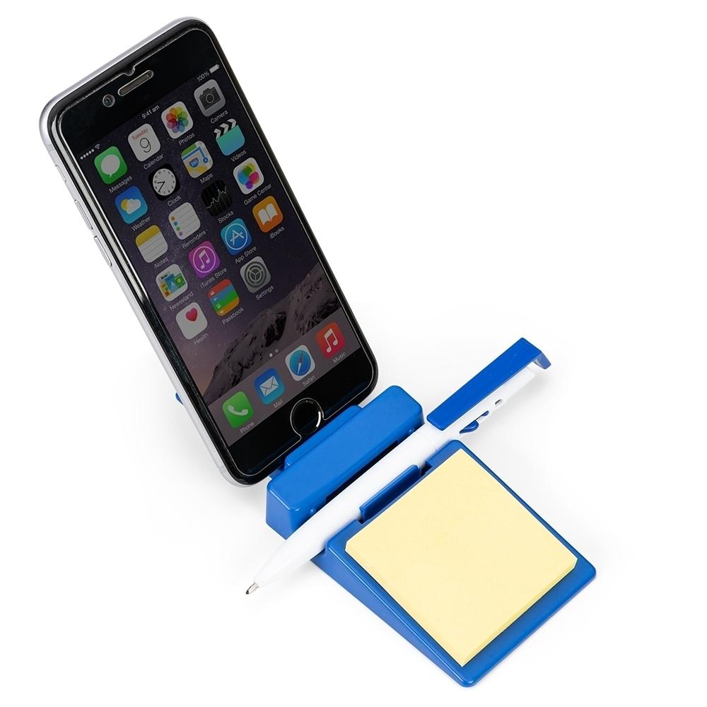 Kit Suporte Plástico Celular + Bloco + Caneta Clique — imagem 1