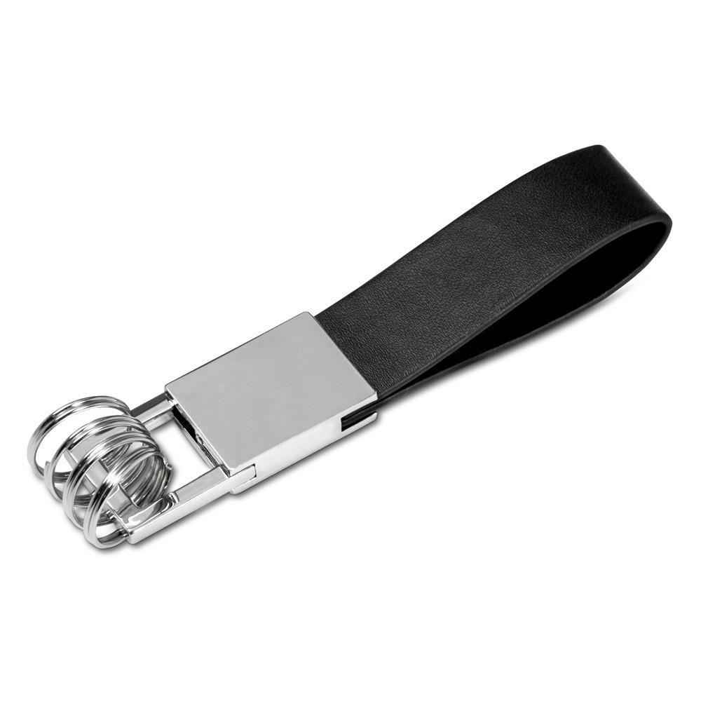 Chaveiro Metal c/ Argolas Alça Couro Sintético — imagem 1