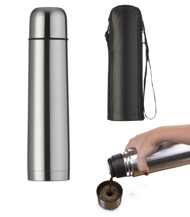 Garrafa Térmica Inox 1 Litro c/ Capa — imagem 1