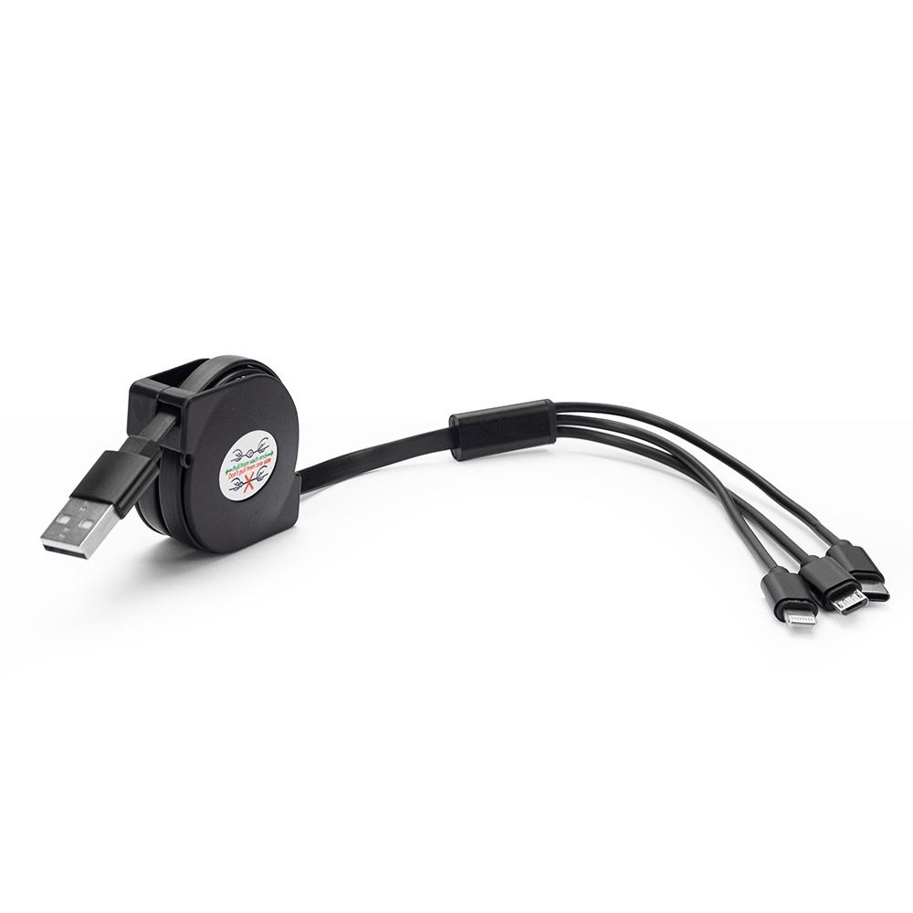 Cabo USB Retrátil 3 em 1 — imagem 1
