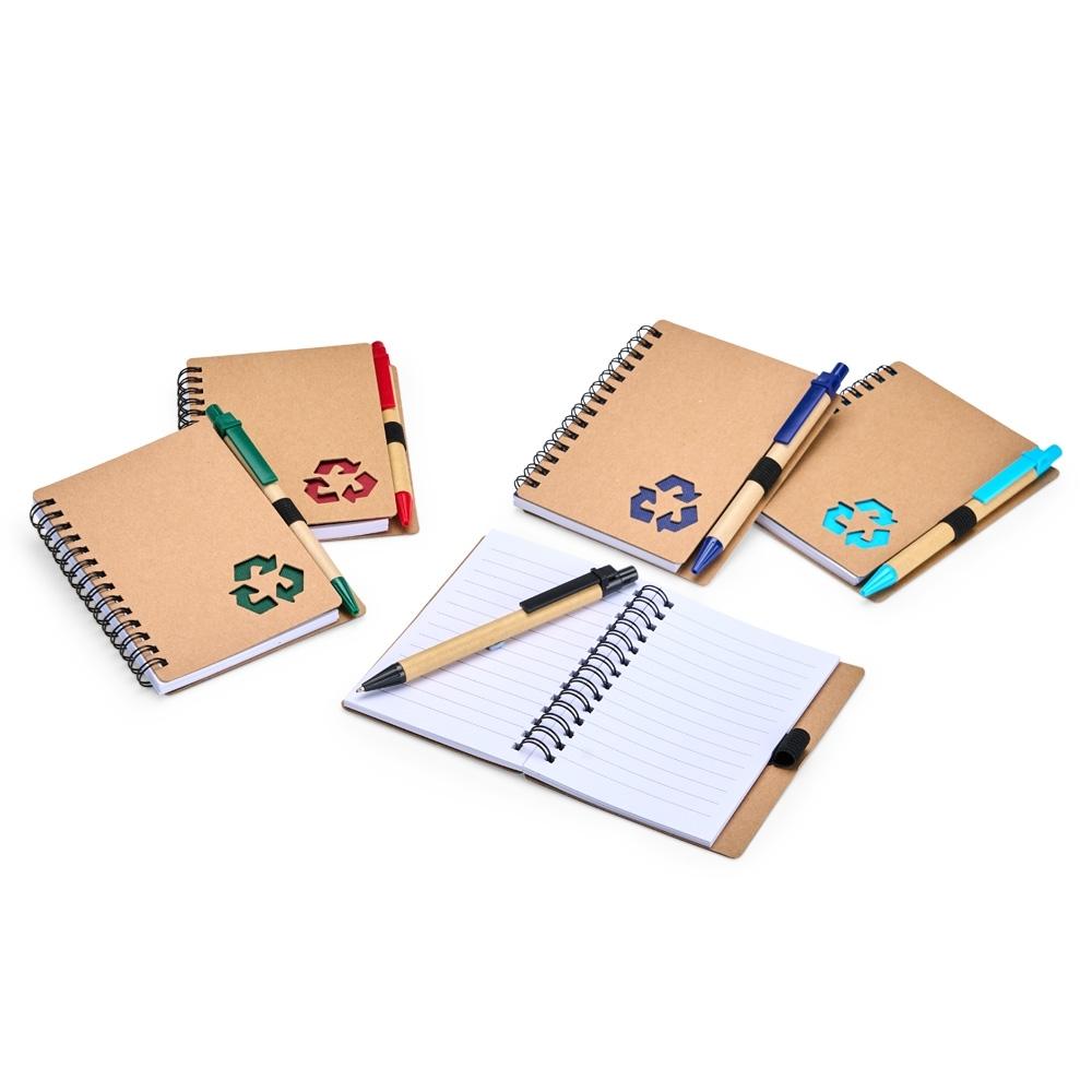 Kit Ecológico Caderno Pautado + Caneta Clique — imagem 1