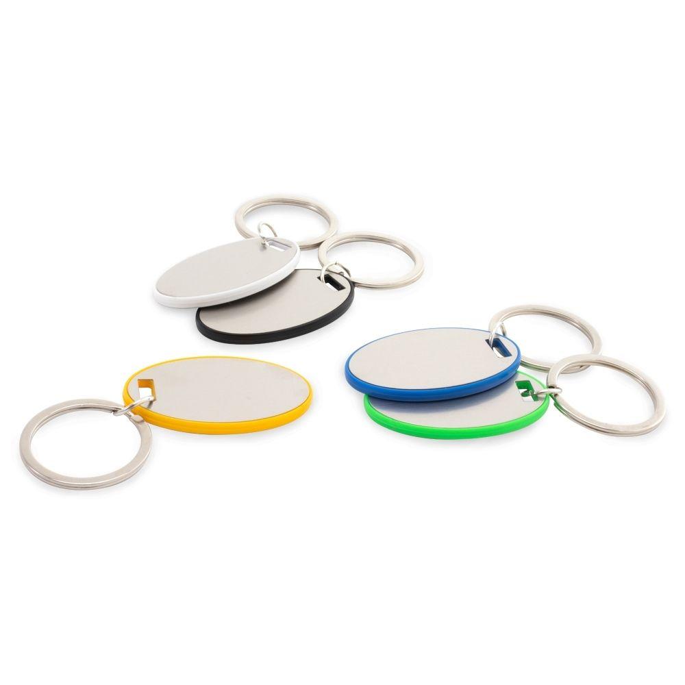 Chaveiro Plástico Chapa Metálica Oval — imagem 1