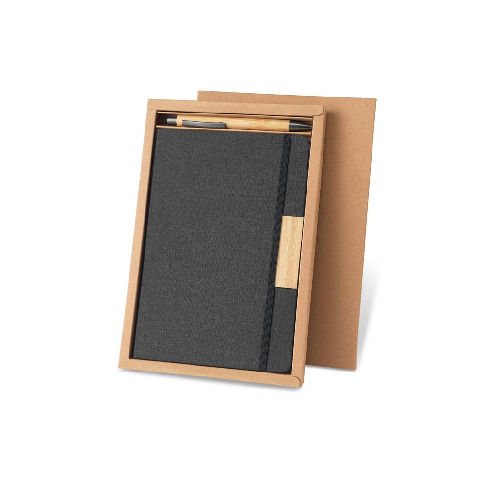 Kit Caderno e Caneta Ecológico de Bambu Personalizado — imagem 1