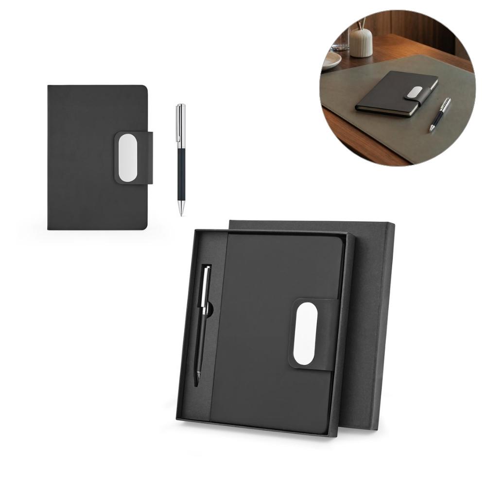 Kit Caderno e Caneta Personalizado A5 em PU — imagem 1