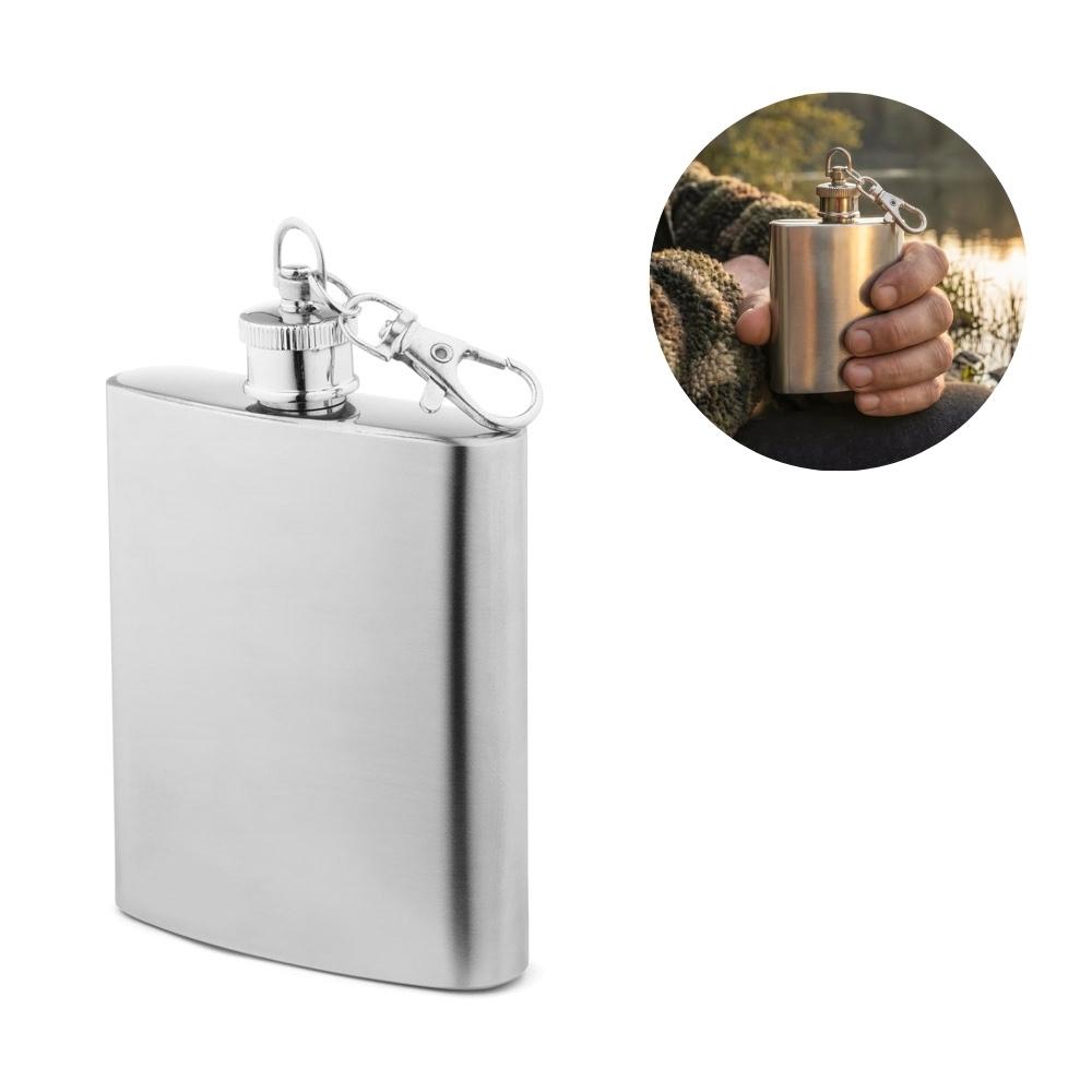 Cantil de Inox Personalizado 100ml com Mosquetão — imagem 1