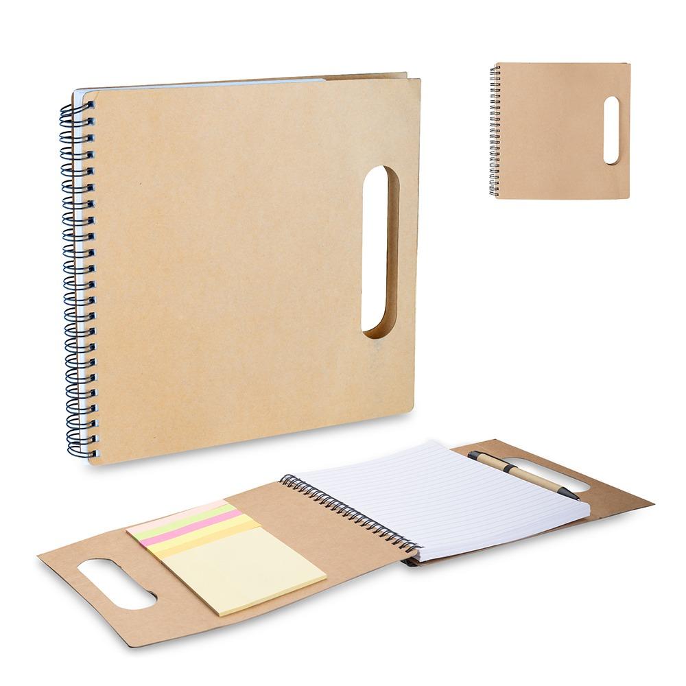 Kit Escritório Kraft Personalizado com Caneta Clique — imagem 1