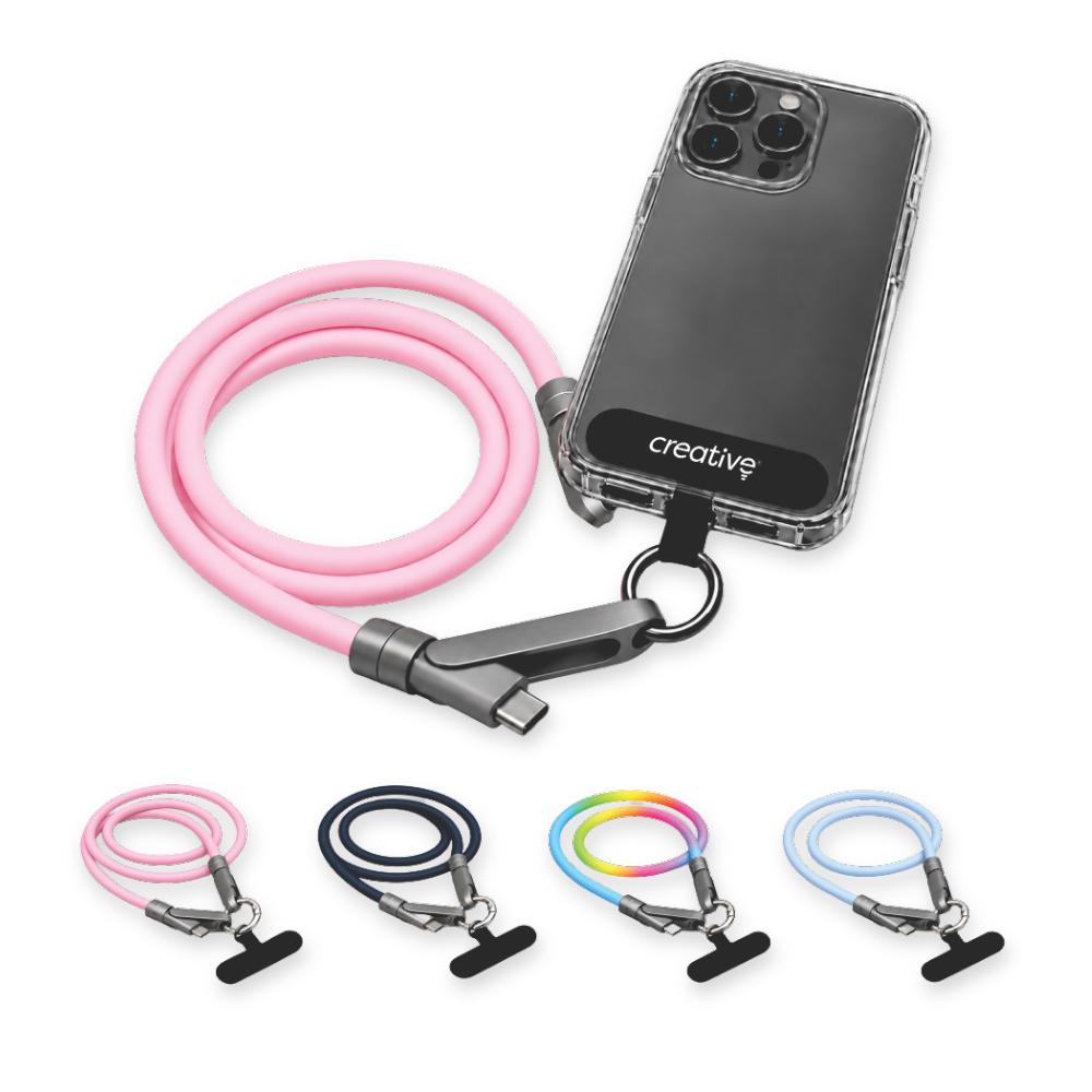 Cordão Salva-Celular 2 em 1 Carregador USB-C 65W 95cm — imagem 1