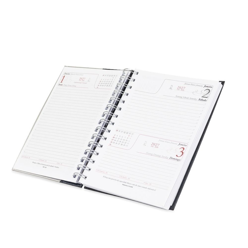 Agenda Diária 2027 Personalizada Wire-O com Capa Dura em Percalux — imagem 2