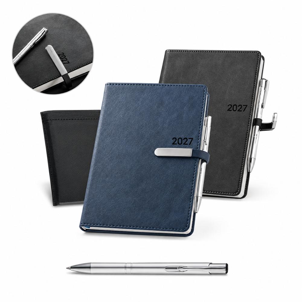 Agenda em PU Personalizada 2027 A5 com Caneta — imagem 1
