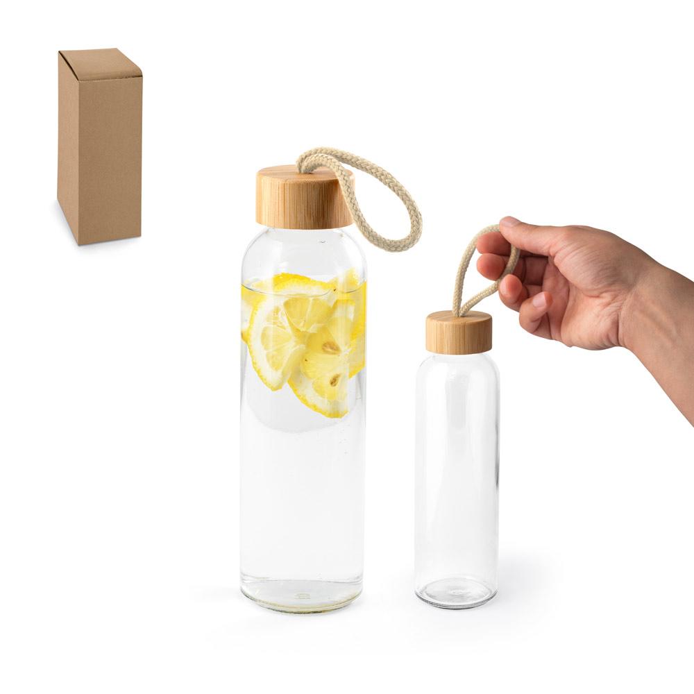 Garrafa Vidro Tampa Bambu 500ml — imagem 1