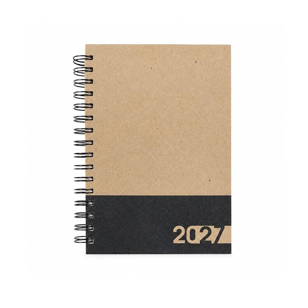 Agenda Diária 2027 Wire-O com Capa Dura Kraft — imagem 1