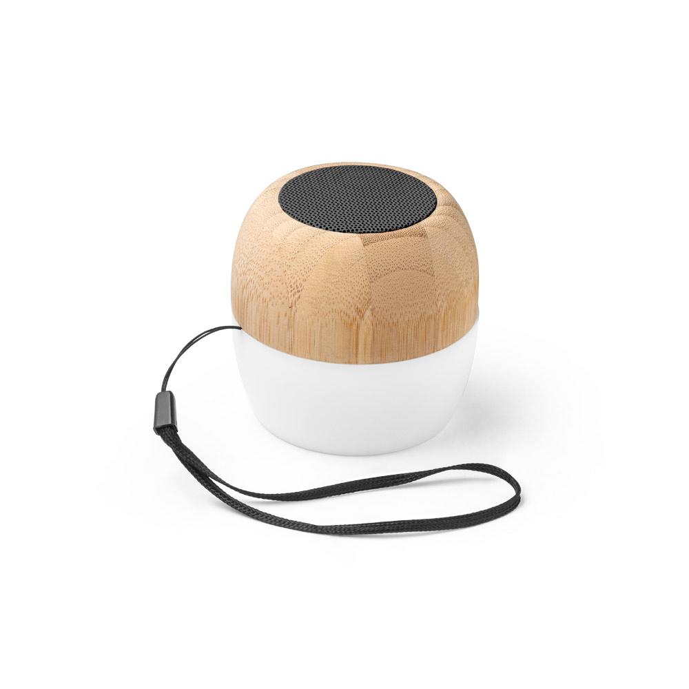 Caixa de Som Portátil Led Bambu/PP — imagem 2