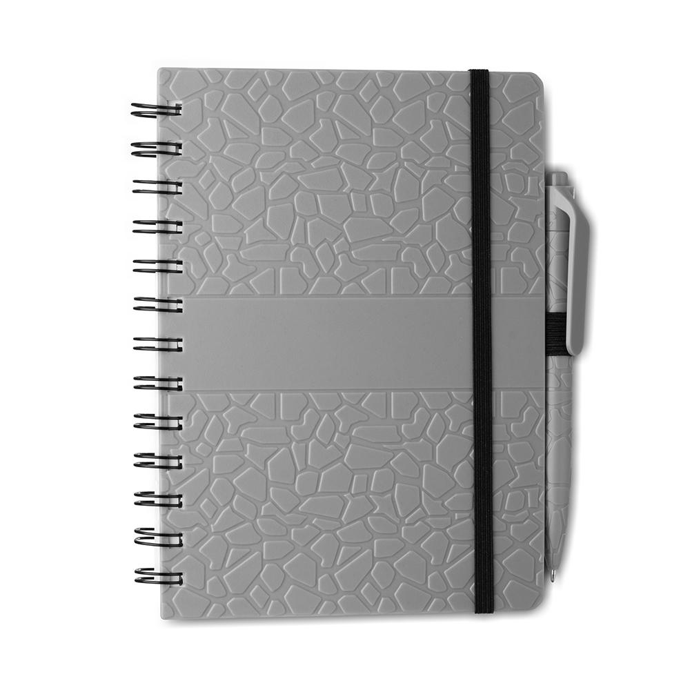 Kit Caderno B6 Capa Dura ABS Pautado + Caneta Clique — imagem 4