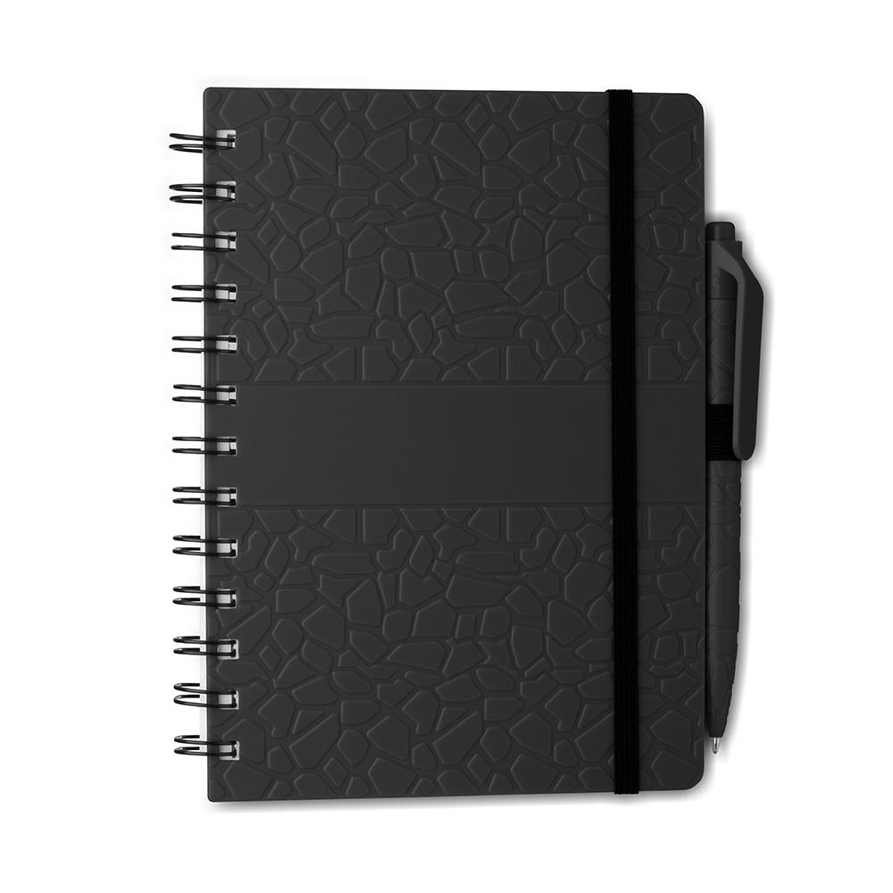 Kit Caderno B6 Capa Dura ABS Pautado + Caneta Clique — imagem 3