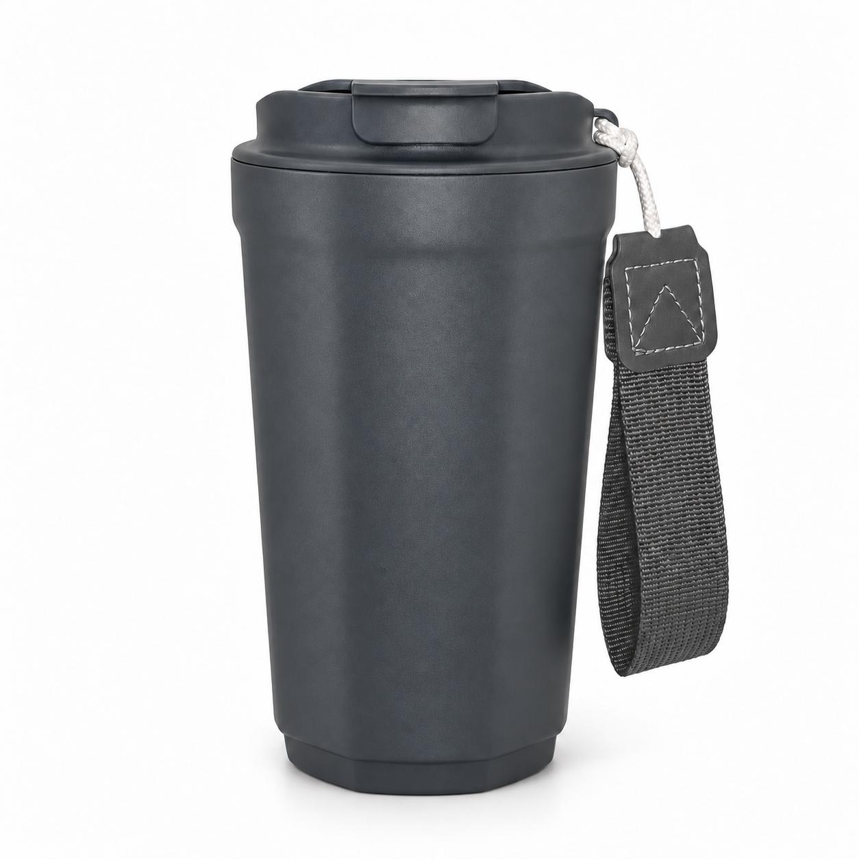 Copo Térmico Inox 390ml com Tampa e Alça de Tecido — imagem 3