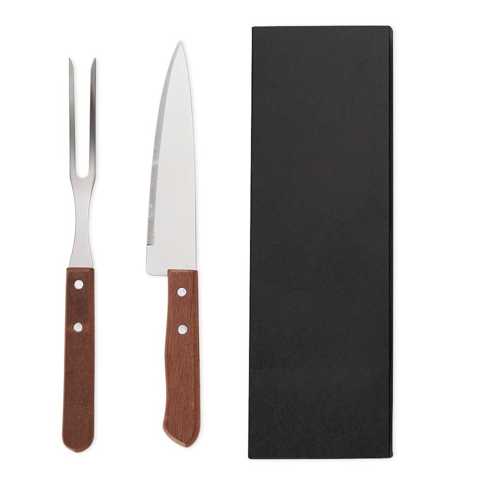 Kit Churrasco Personalizado Inox e Madeira com Estojo — imagem 2
