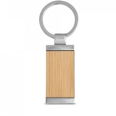 Chaveiro Ecológico Metal/Bambu Retangular — imagem 6