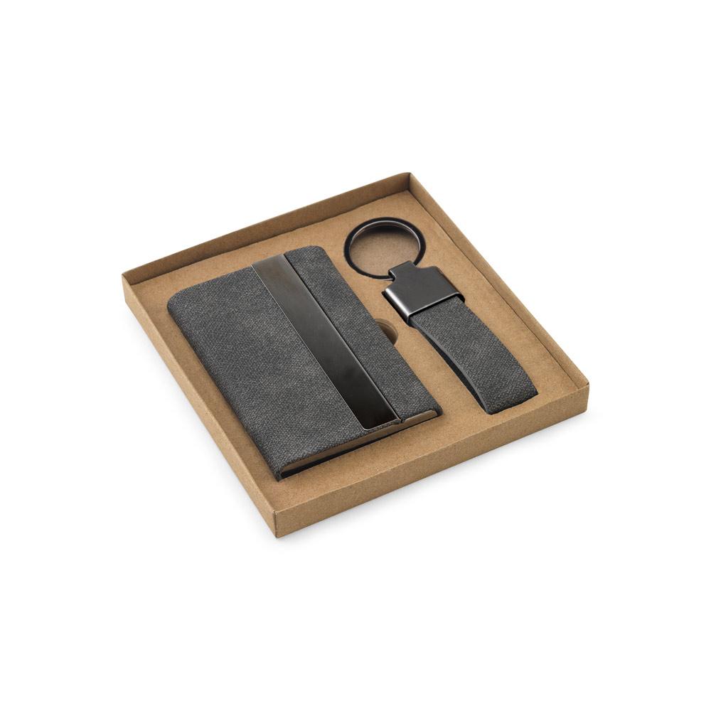 Kit Porta-Cartões + Chaveiro Metal/Poliéster — imagem 2