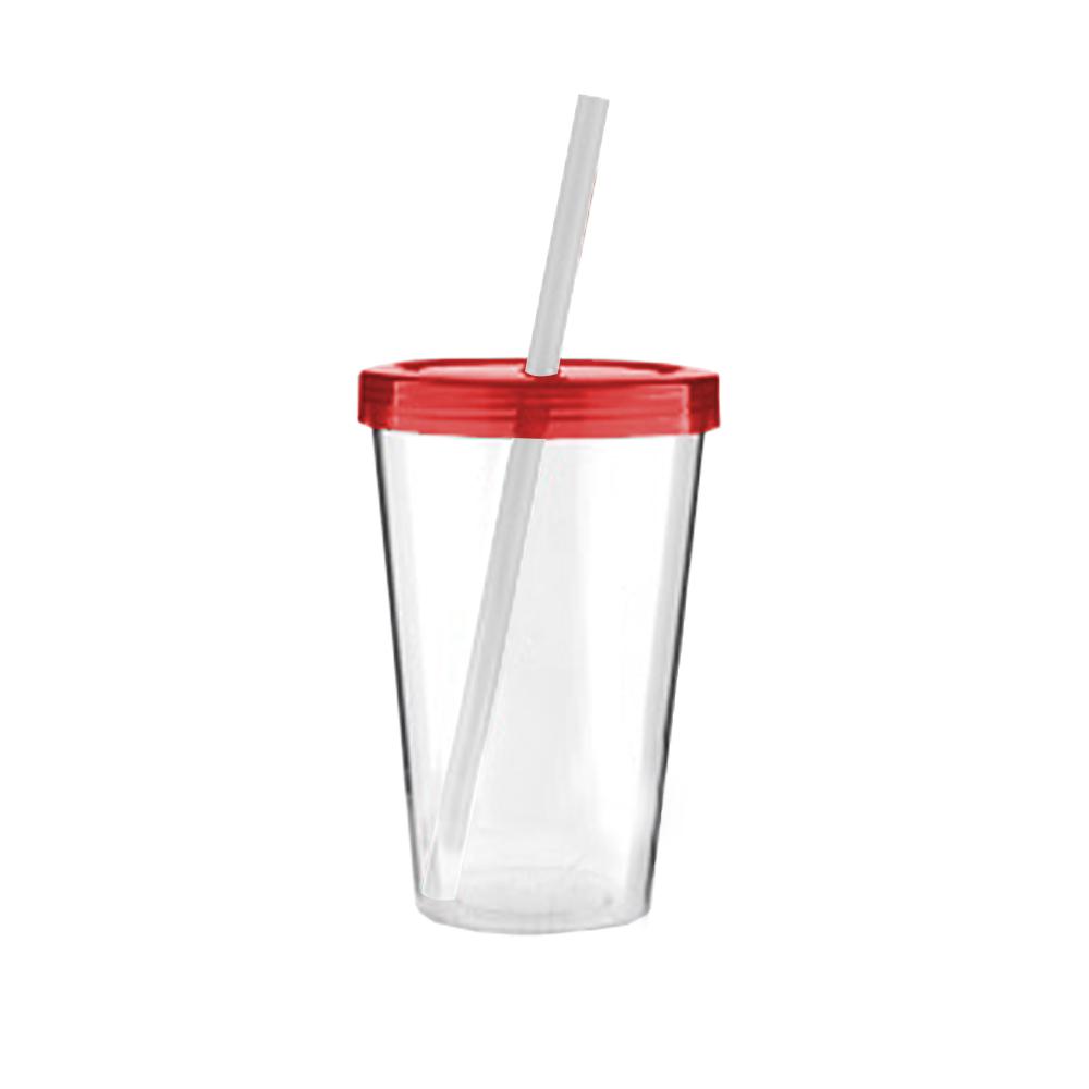 Copo Plástico c/ Canudo 600ml — imagem 2